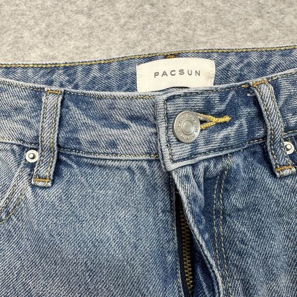 Pacsun Jean Shorts WMNS 24 High Rise Festival Cut-Off Distressed Raw Hem Denim - Picture 3 of 10
